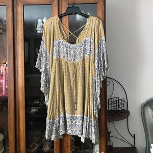 Free people Heart of gold angel sleeve dress